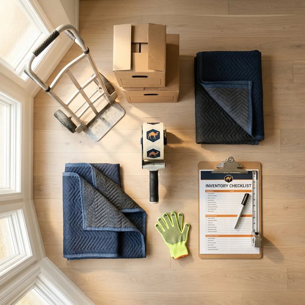 Professional moving supplies and packing materials layout for Wilkesboro residential relocations